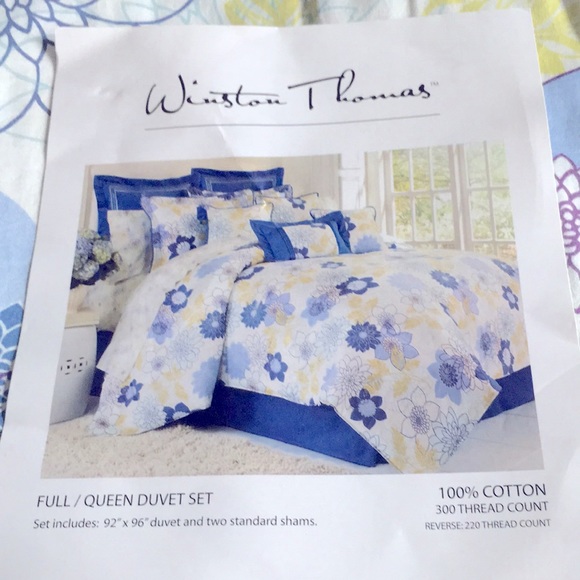 100% Cotton Full/Queen Duvet Set (92 x 96 Duvet & 2 Standard Shams) - Picture 1 of 3
